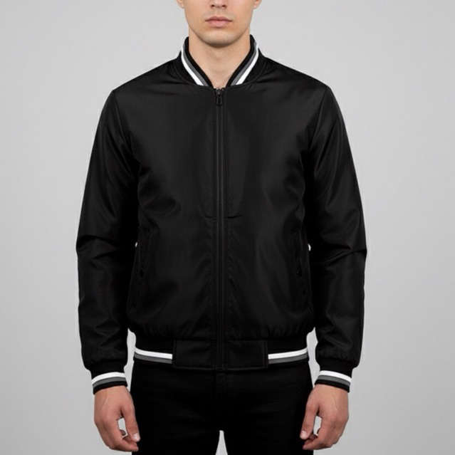 Jaqueta corta vento Premium Masculina forrada fecho em zíper com bolso para meninos adolescentes