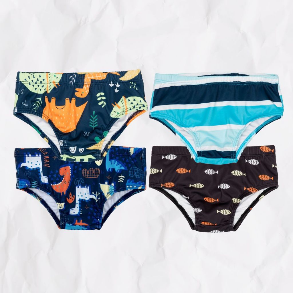 Sunga Forrada Cavada Proteção Solar Uv Infantil Menino Praia