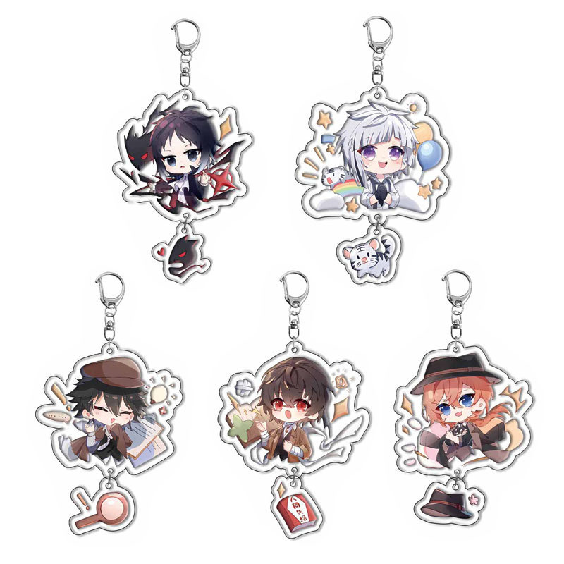 Cute cartoon acrylic double-sided transparent keychain