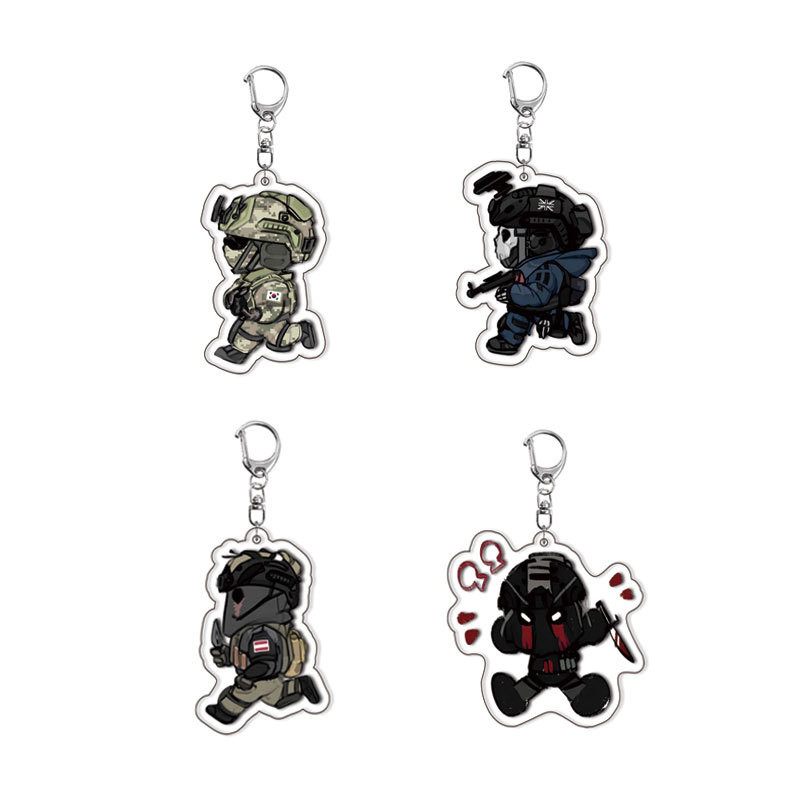Cute cartoon acrylic double-sided transparent keychain
