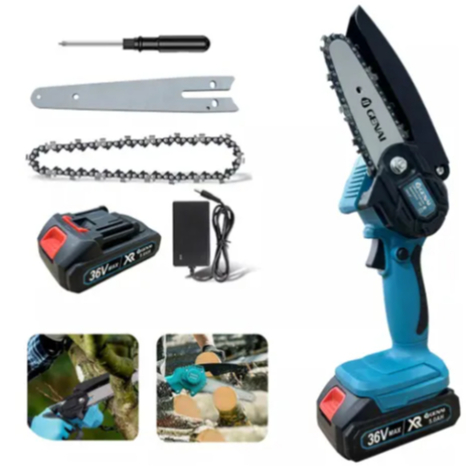 Mini Motosserra Eletrica 36v Portatil 4 E 6 Polegada