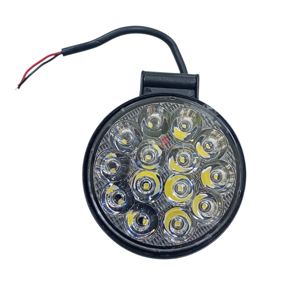 Farol Redondo 14 Leds Milha 9v-36v 3030 14w Mini Universal Transparente