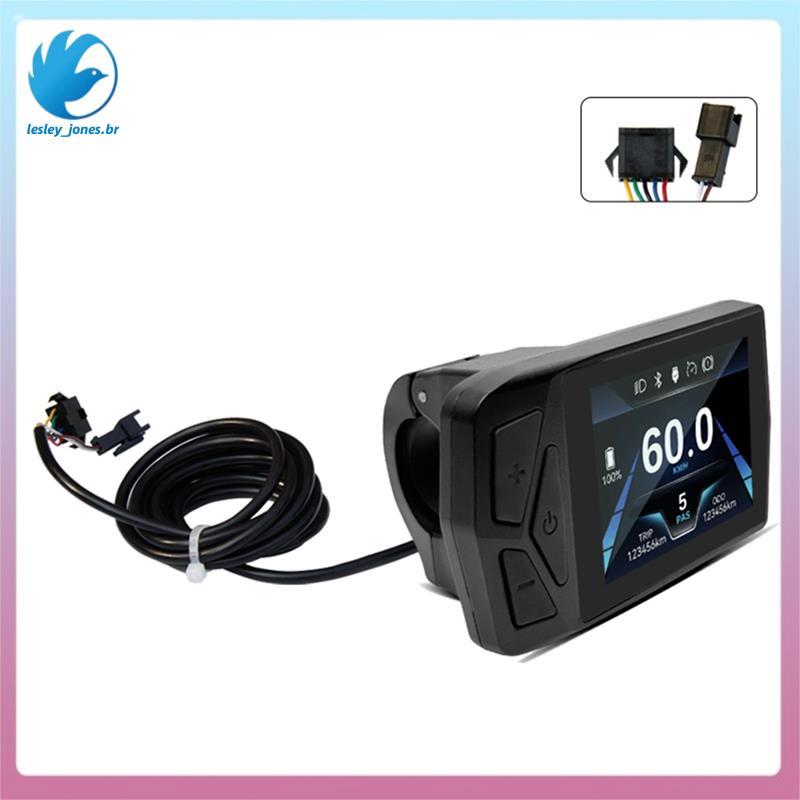 [lesley_jones.br] Mini Display LCD T24 Para Bicicleta Elétrica 36V-72V E-Bicycle SM Conector Acessórios De