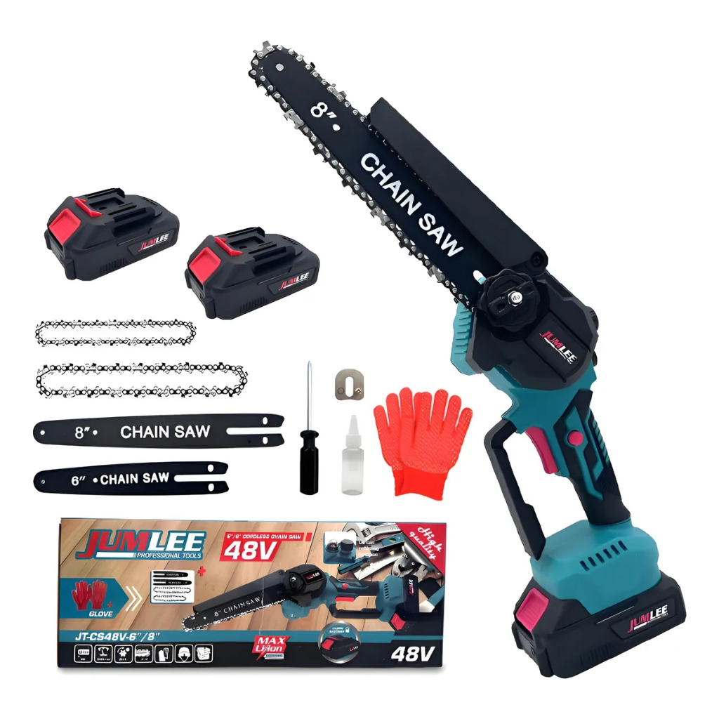 Mini Motosserra Elétrica sem fio Portátil 36v / 48v Bateria