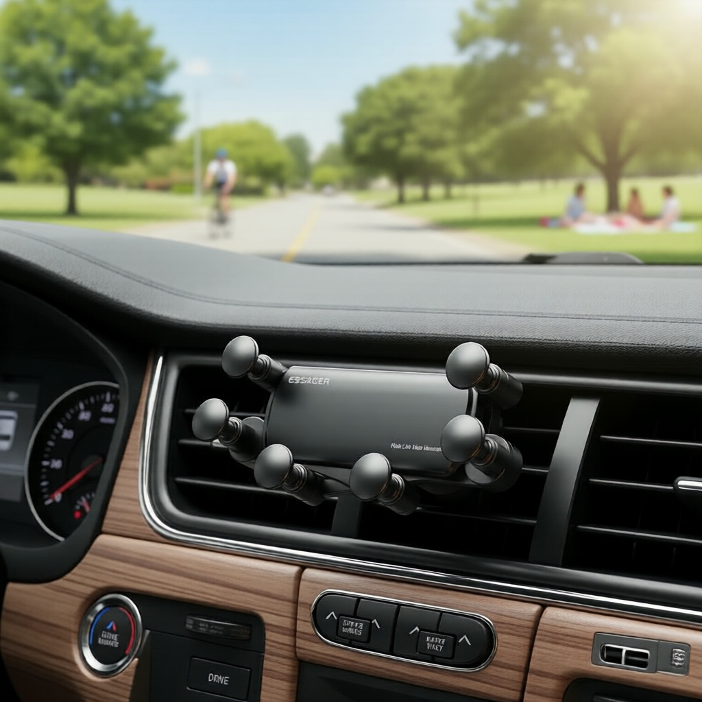 Essager Suporte de gravidade para telefone de carro - clipe de metal, compatível com celulares Samsung e iPhone de 4,7 a