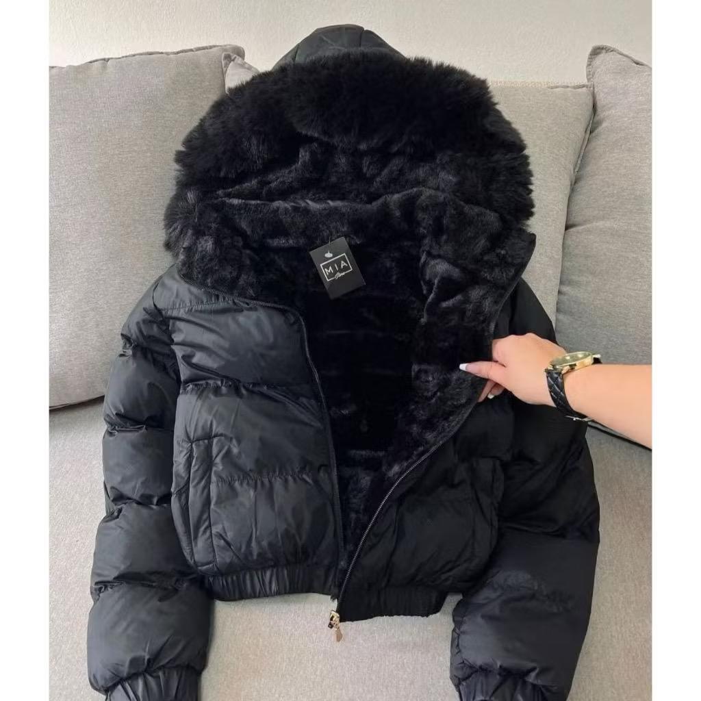 Jaqueta Casual Elegante para Mulheres, casaco Dupla-Face Nova Jaqueta Quente Curta, Elegante e Versátil, com Bolsos.