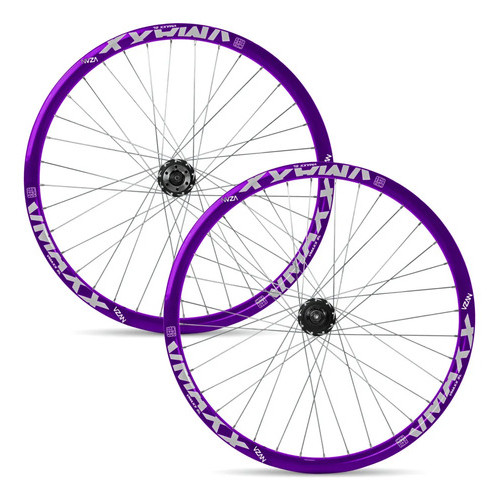 Roda Shimano Vmaxx Aro 26 32 Furos Dh P69 Freehub Hg Freio a Disco Cor Violeta Super Barulhento Maior Resistência