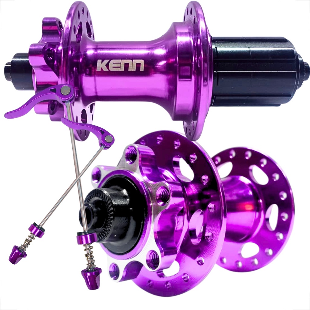 Par Cubos Alumínio 36 Furos K7 Freehub HG para Disco Rolamentado MTB/Speed Guizzo Roxo
