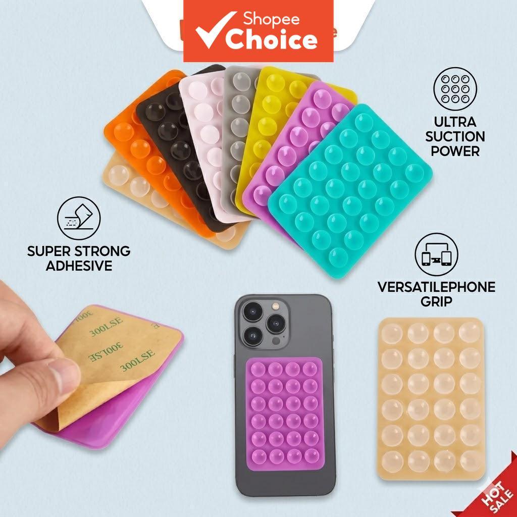 2 peças suporte adesivo de silicone para celular com ventosa, universal, antiderrapante, para superfícies lisas como