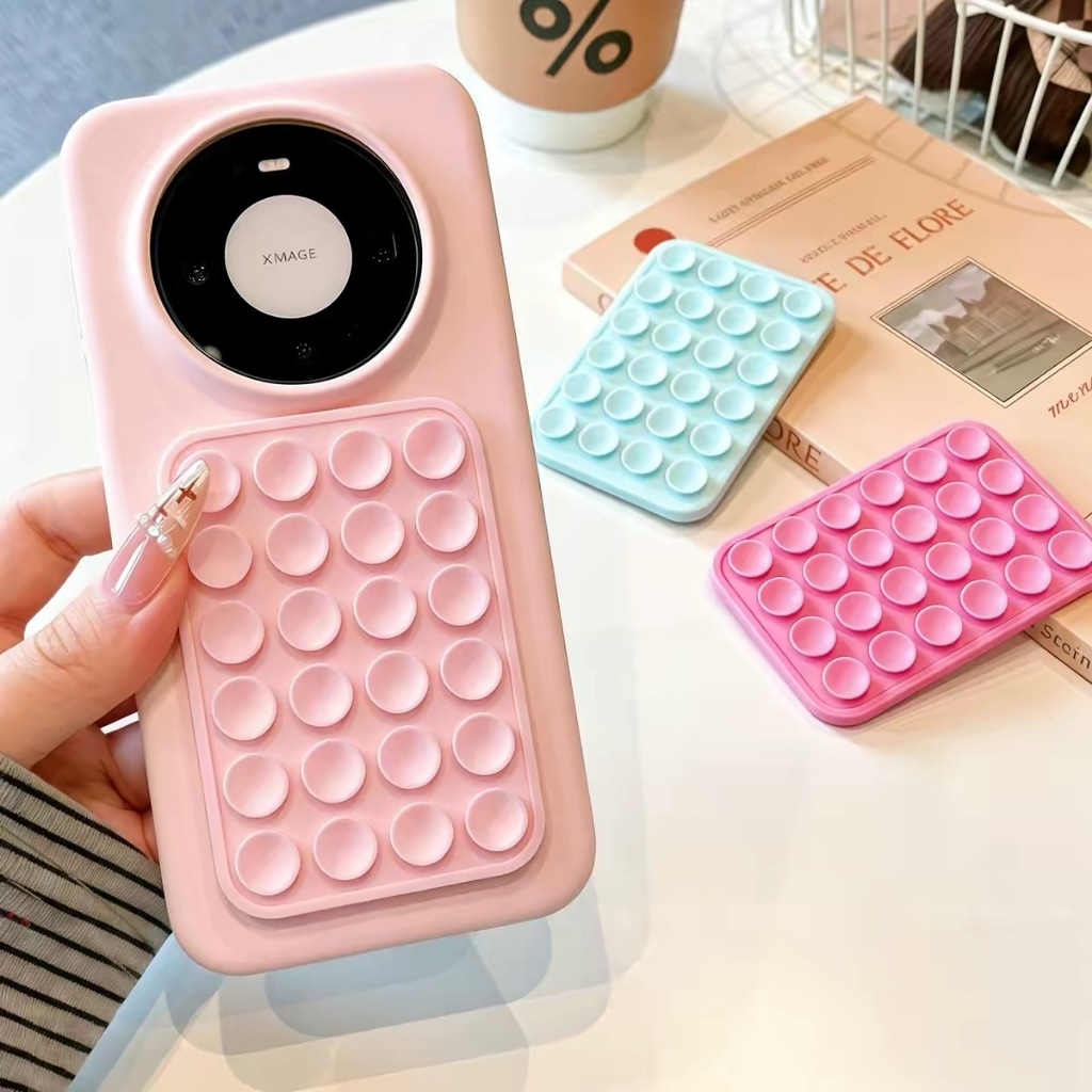 Suporte Adesivo Premium com Ventosas para Celular – Silicone Antiderrapante, Fixação Forte e Cores Vibrantes