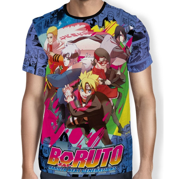 Camisa FULL Print Blue Manga Next  Boruto - Naruto