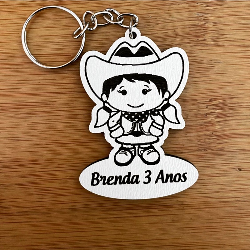 Kit de Chaveiros Fazendeira Aniversário Brinde Aniversário Infantil em MDF