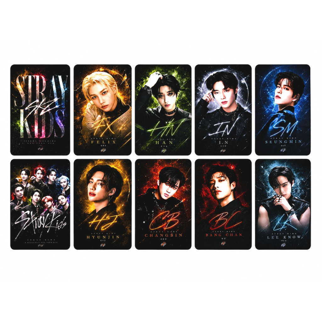 Kit 10 Photocard Stray Kids Exclusivos SKZ Bang Chan Lee Know Changbin Hyunjin cartão lomo kpop