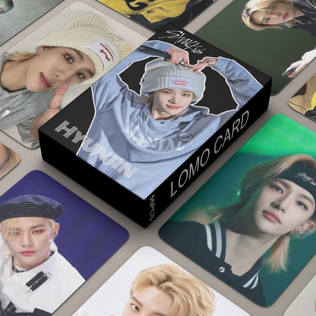 55 Pçs/Set Kpop Idol Stray Kids Hyunjin Solo Lomo Cartões Coleção Photocards Para Fã