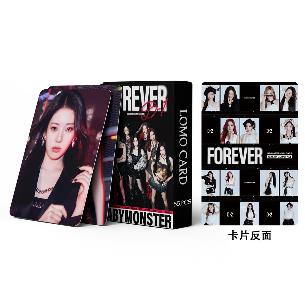 Cartões Kpop 55 Unidades/Conjunto BABYMONSTER FOREVER Lomo Para Coleção De Fãs