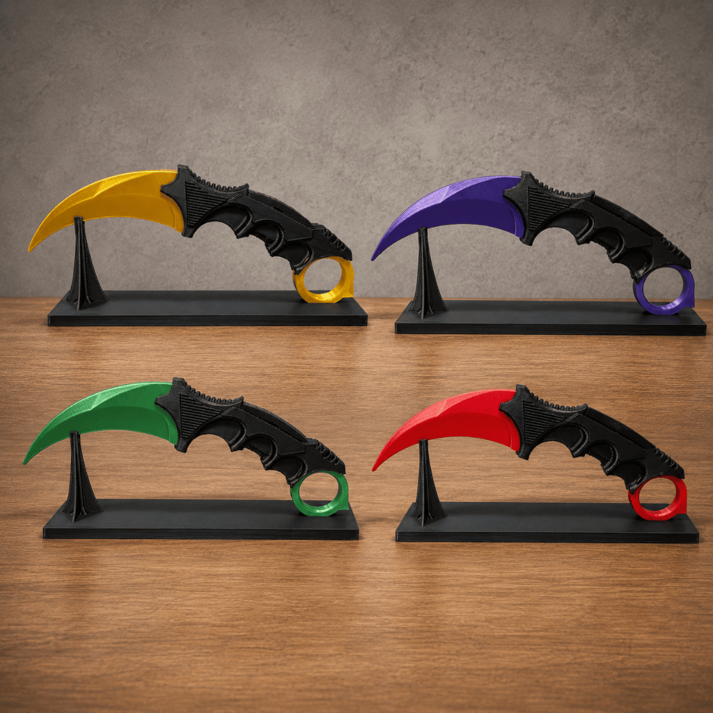 Karambit - CS2 com base + brinde - Counter Strike – Decoração figure Action 16CM - Impressão 3D