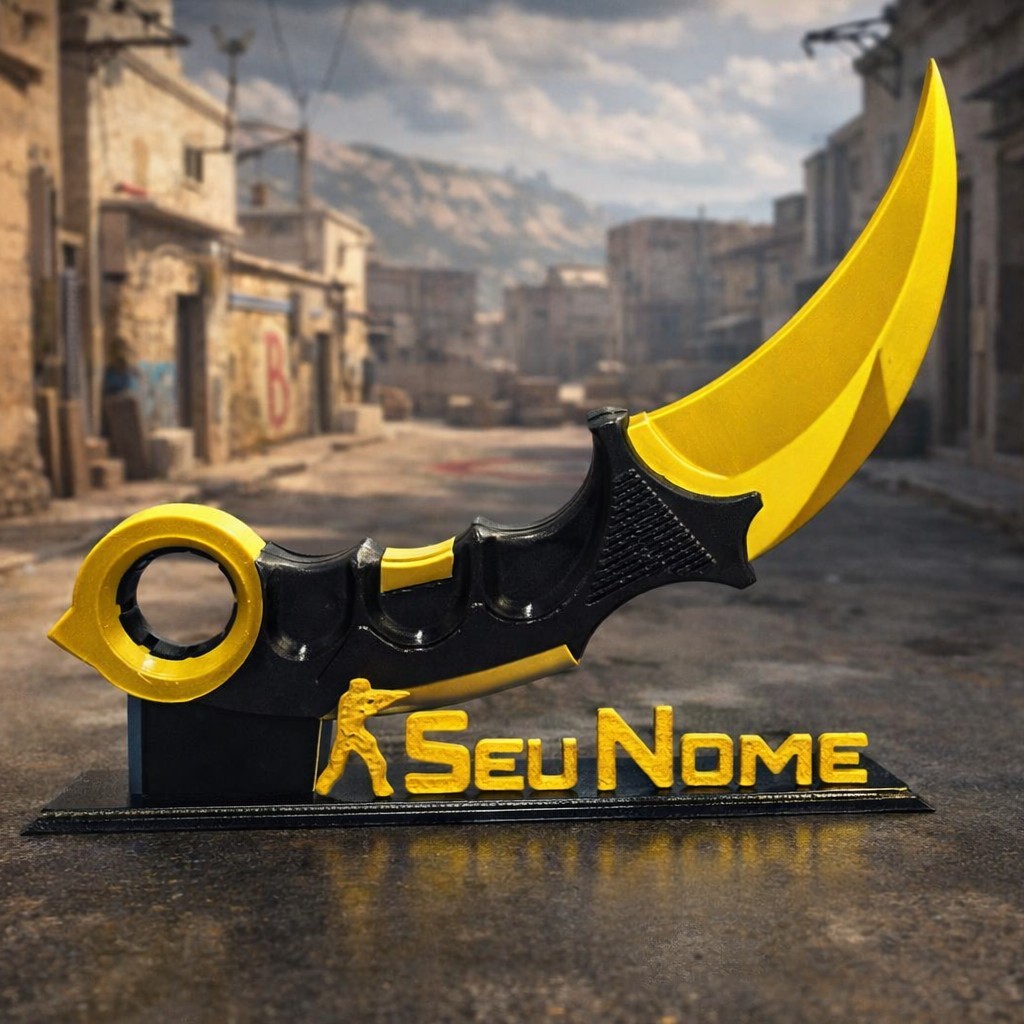 Faca Karambit CS2 CSGO - Decorativo - Opção de suporte personalizado