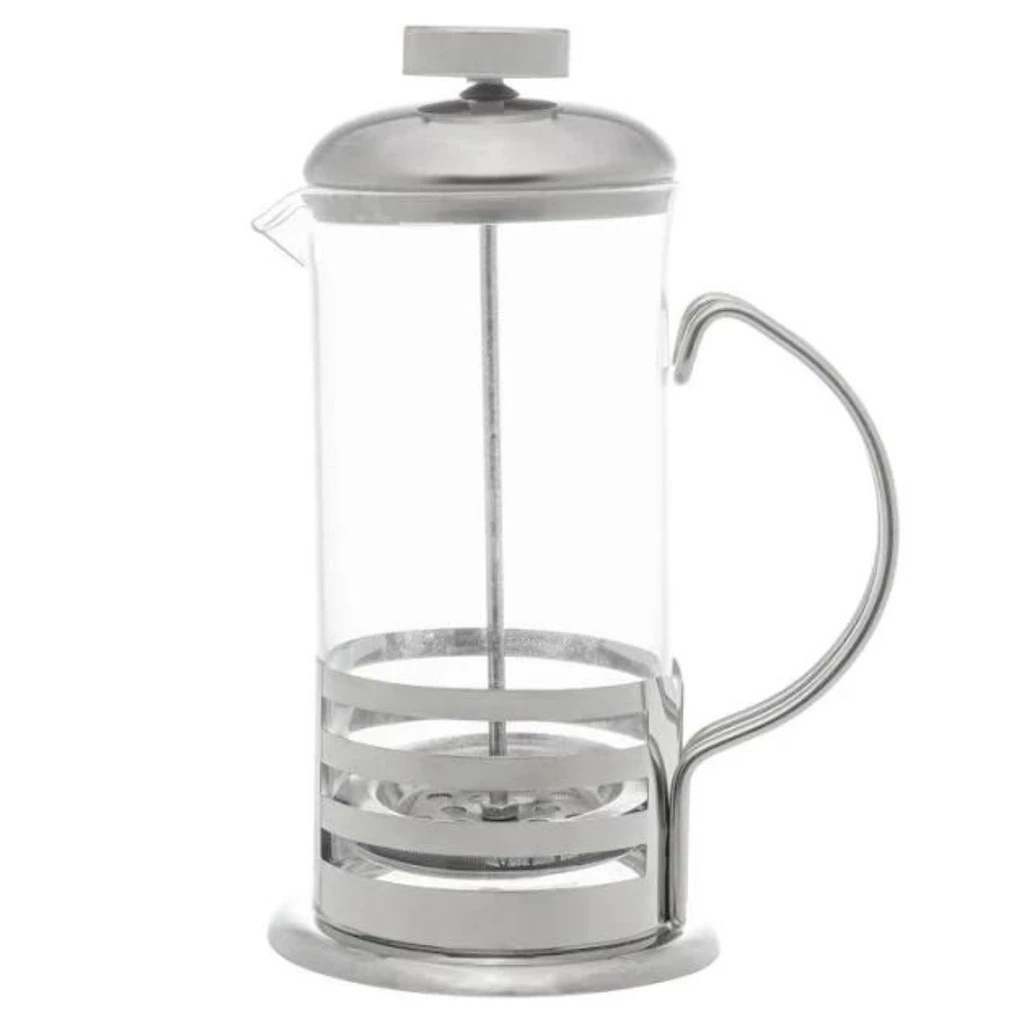 Cafeteira Prensa Francesa Cremeia em Vidro e Aço Inox, 800ml, 12,5cm x 21cm, Filtro Removível