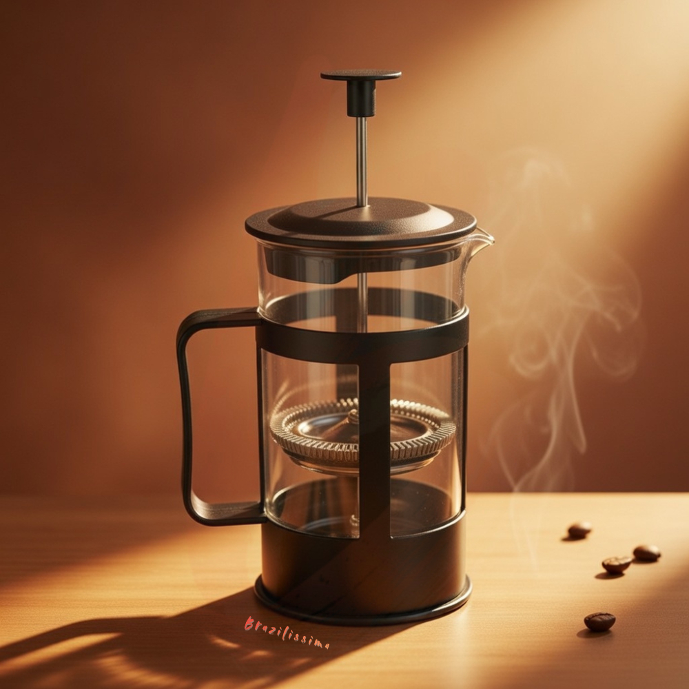 Cafeteira Prensa Francesa Vidro 300ml Cremeira Café Chá Leite Espumador Filtro Inox Espumar