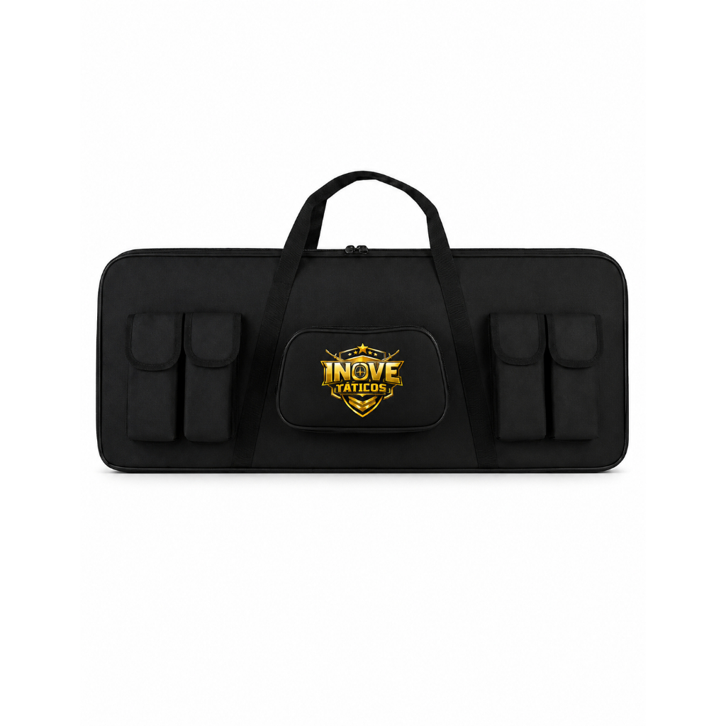 Capa Para Fuzil T4 Com Bolsos Externos Nylon 600 Com Porta Carregadores