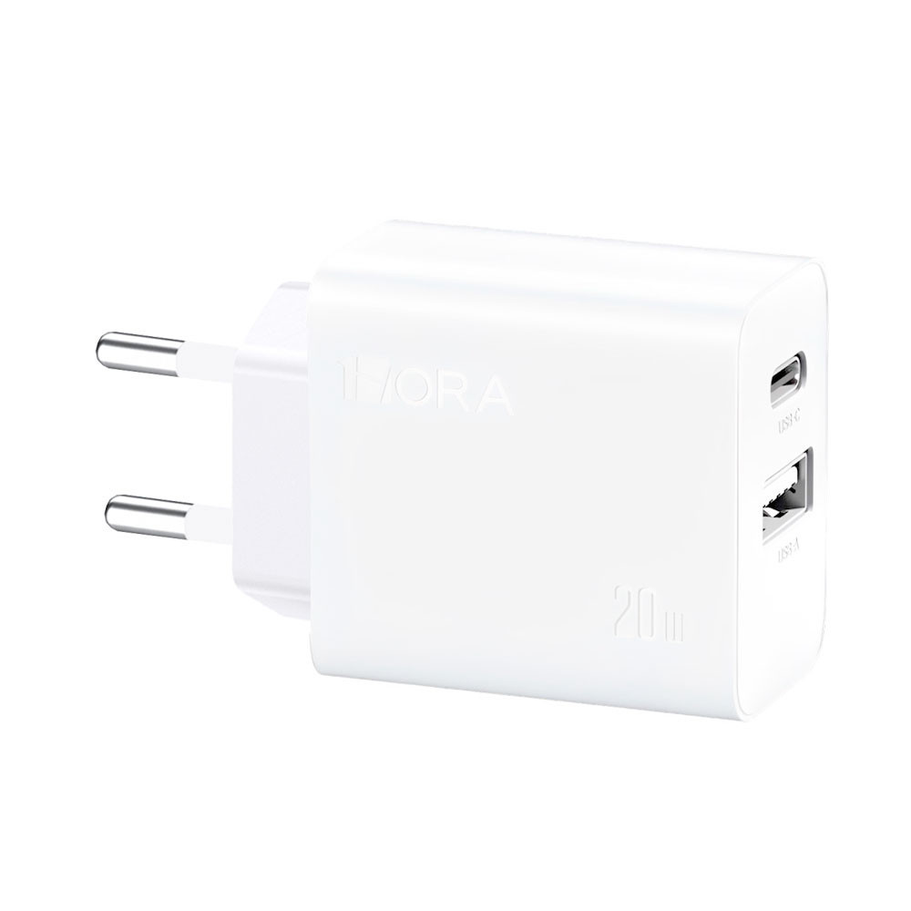 Carregador Parede 1Hora PD 20W Porta Tipo Usb A+C Branco