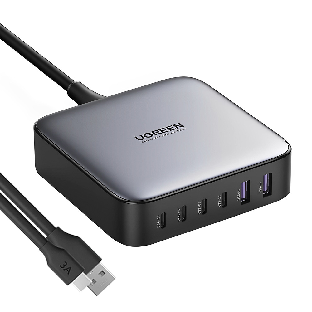 Carregador Ugreen 4 Portas Usb C e 2 Usb A 200W +Cabo (K-4401-5887)