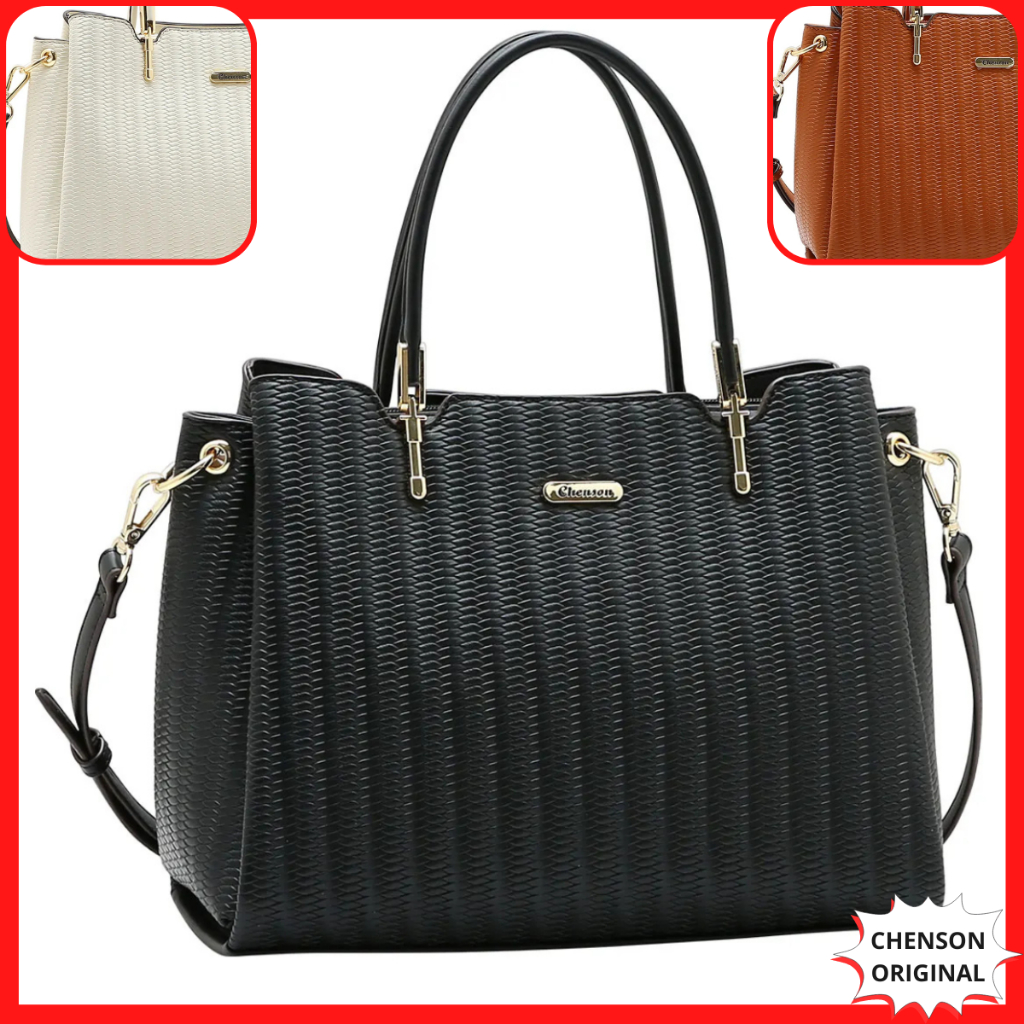 Bolsa Feminina Média Elegante Mão Ombro Transversal Tiracolo Chenson Original Textura Ladson 3485689