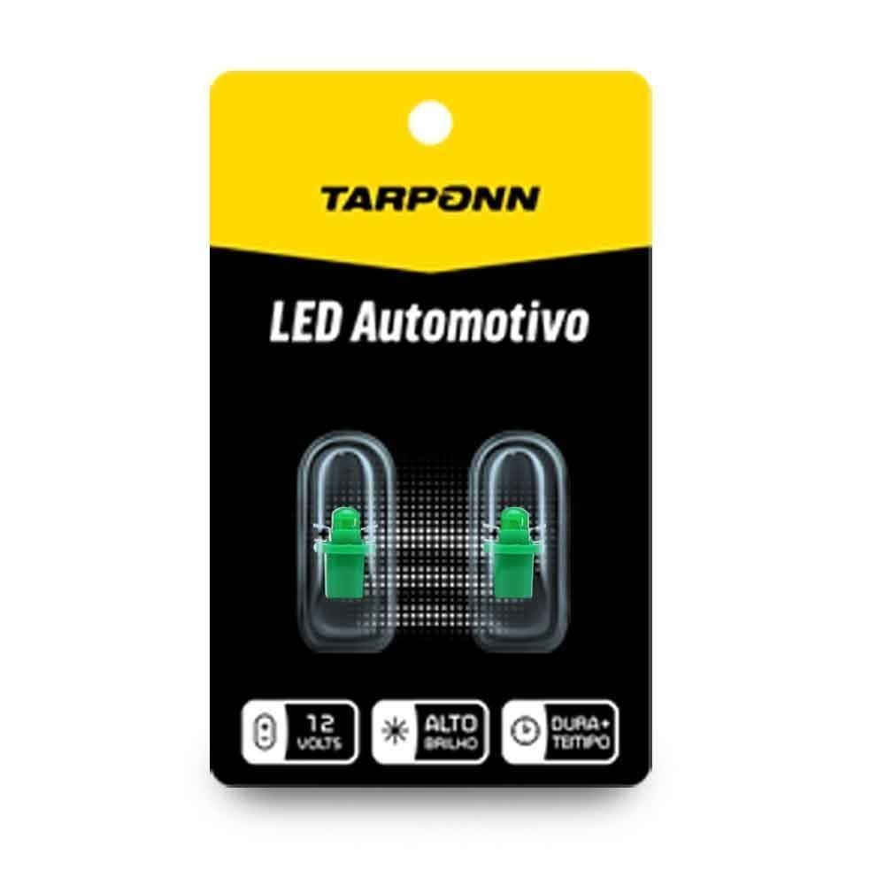 Par Lâmpada Led Pinguinho Soquete B8 5d T5 12v Verde Tarponn