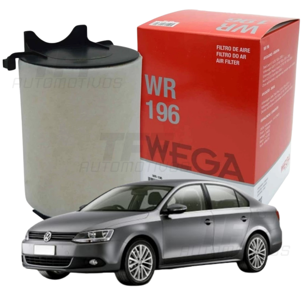 Filtro De Ar Wega WR-196 | Jetta 2.0 8V 2011 A 2015 | Passat 2.0 16V 2005 A 2007