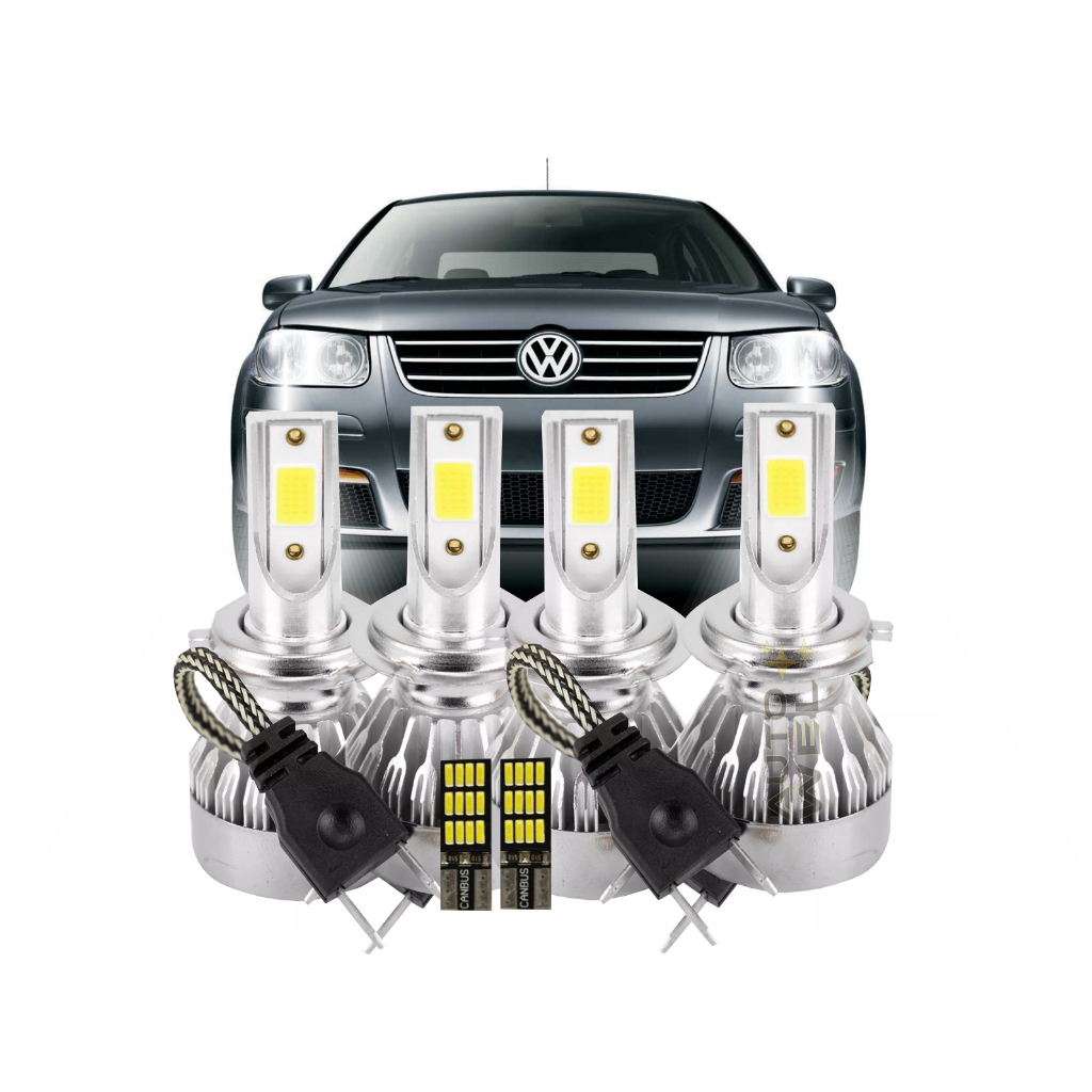 Kit Lâmpadas Super Led Farol Jetta 2007 2008 2009 2010 2011 2012 2013 2014 2015 2016 2017 2018 Passat Até 2010