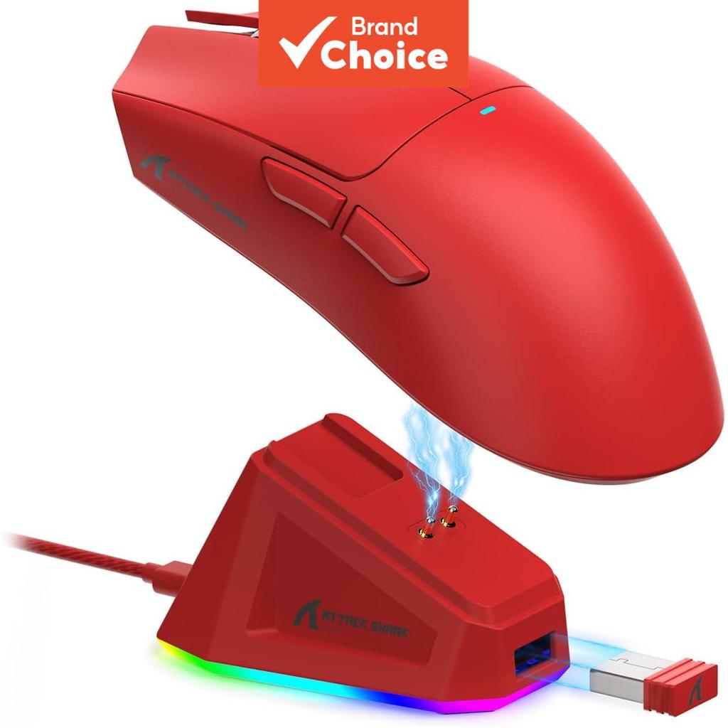 Mouse Gaming Sem Fio Attack Shark X11 com RGB, Tri-Modo, Leve e Ergonômico, Ideal para PC, Laptop e Escritório