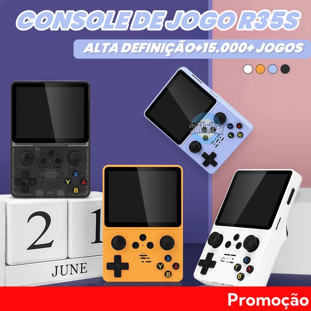 Console Portátil R35S Retro - Tela IPS 3,5