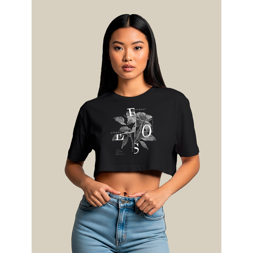 Cropped Feminino Manga caída Top Soltinho Academia Streetwear 100% Algodão Gola Canelada Moda Primavera Verão Plus size