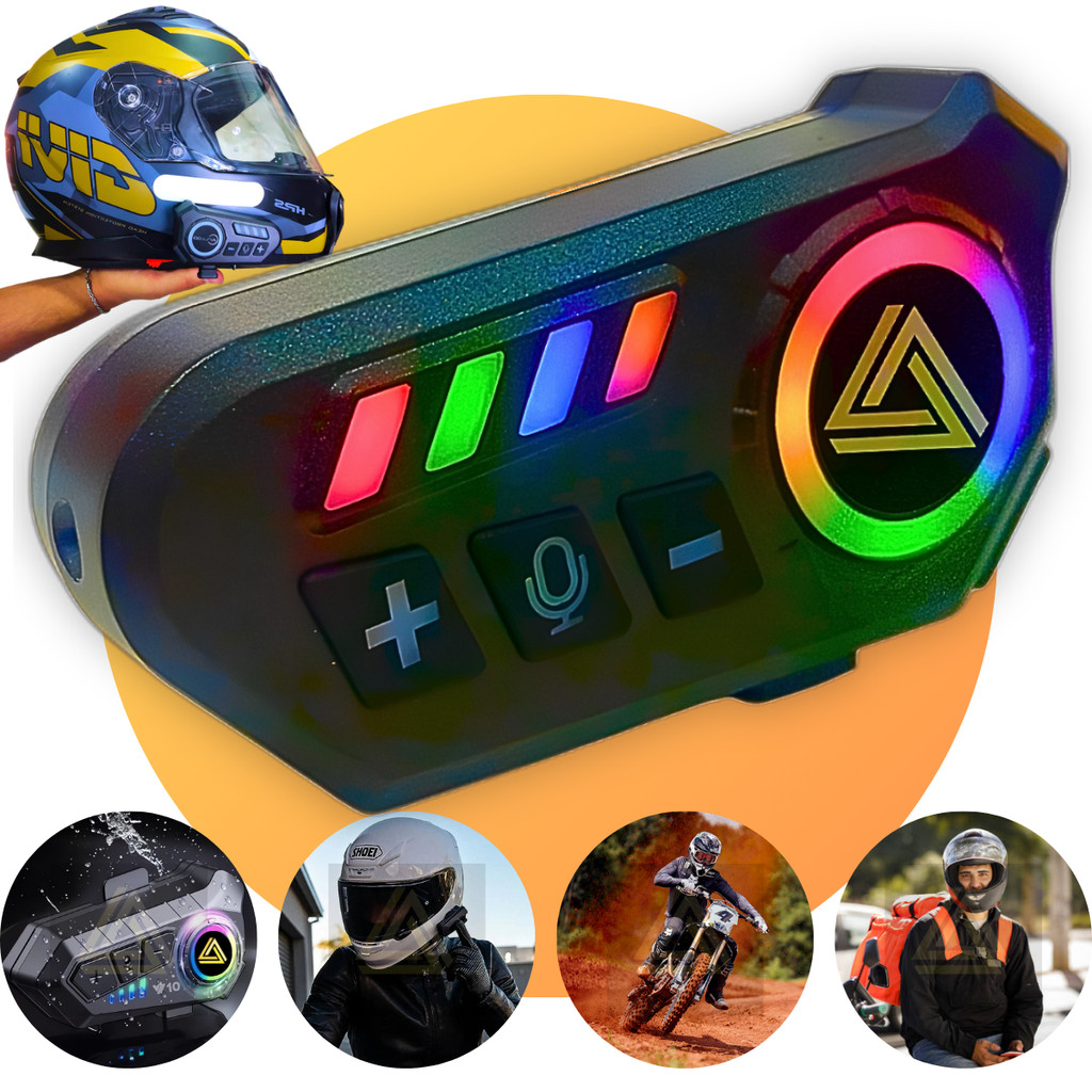 Fone Moto Para Capacete Bluetooth Ouvido Sem Fio Prova Água