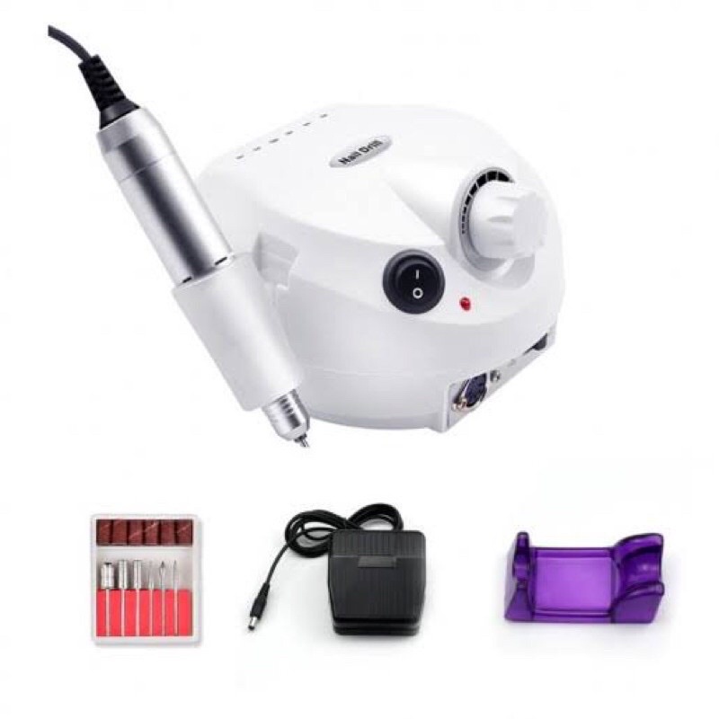 Lixadeira Elétrica para Unhas em Acrigel e Fibra Motor Porquinho 30000 rpm Nail Drill Profissional Bivolt para Manicure e Designe
