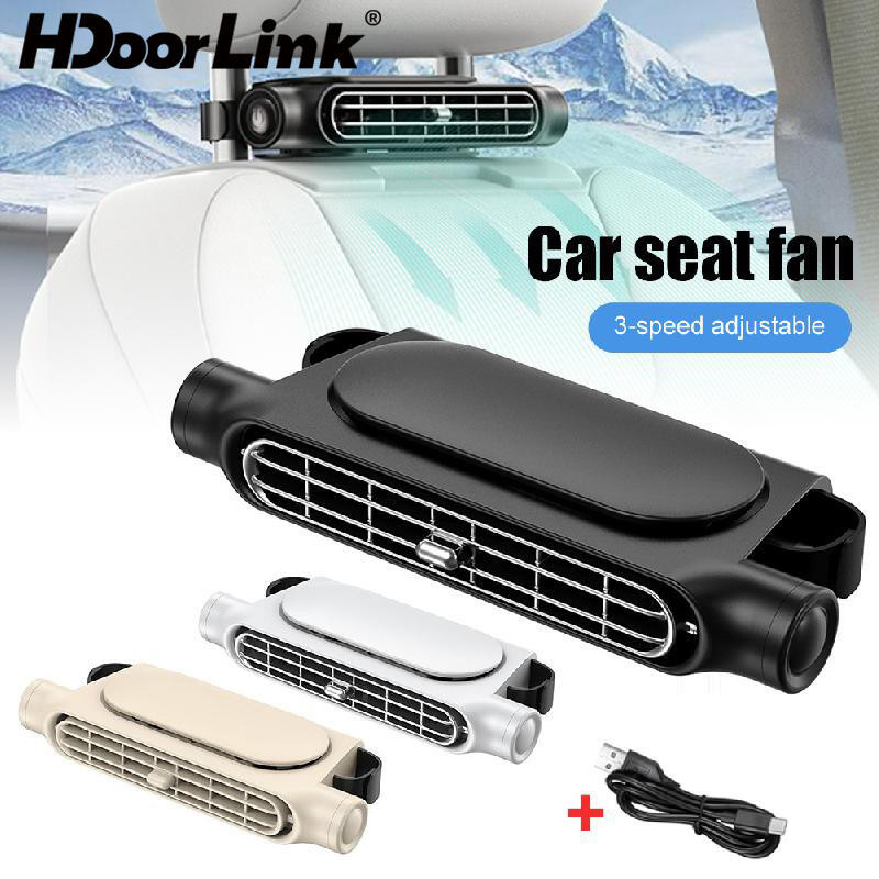 Ventilador HdoorLink para assento de carro - resfriamento ajustável nas costas com 3 velocidades para conforto.