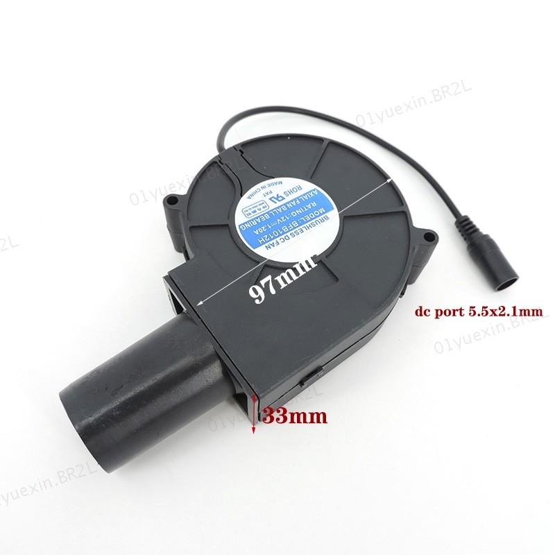 Ventilador Centrífugo Turbo 97 * 33mm , DC 12V Sem Escova , Ventiladores Para Assento De Veículo De Churrasco BR2L