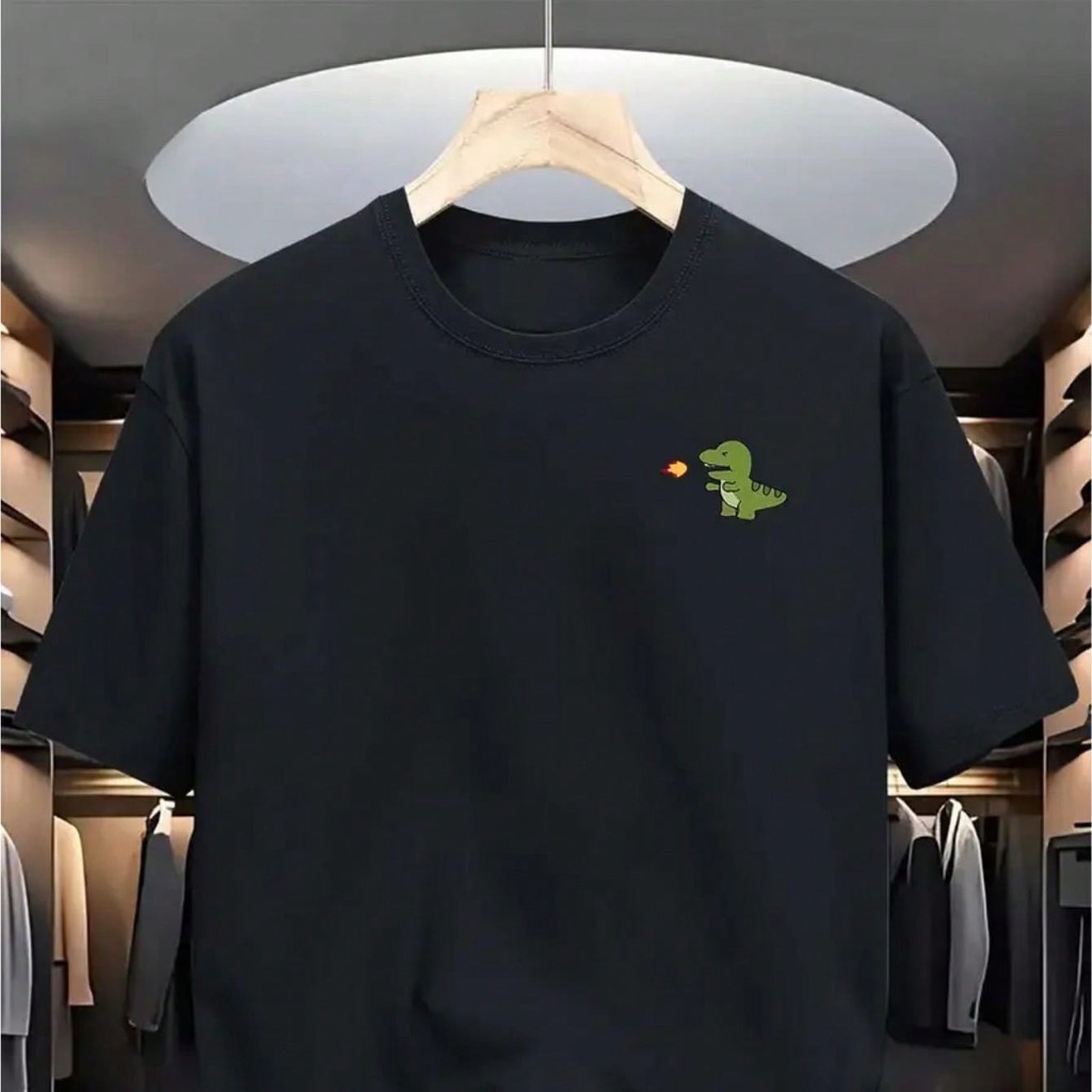 Camiseta Masculina Dinossauro Mini 100% Algodão Promoção Malha Premium Fio 30.1