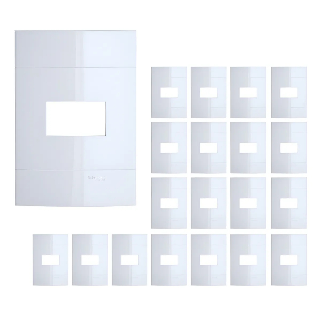 20x Placa 4x2 1 Posto Branco Decor Schneider Branco Prm044211