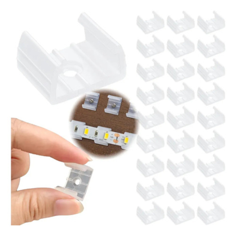 50pcs Clips Fixação Para Fita Led De Um Lado