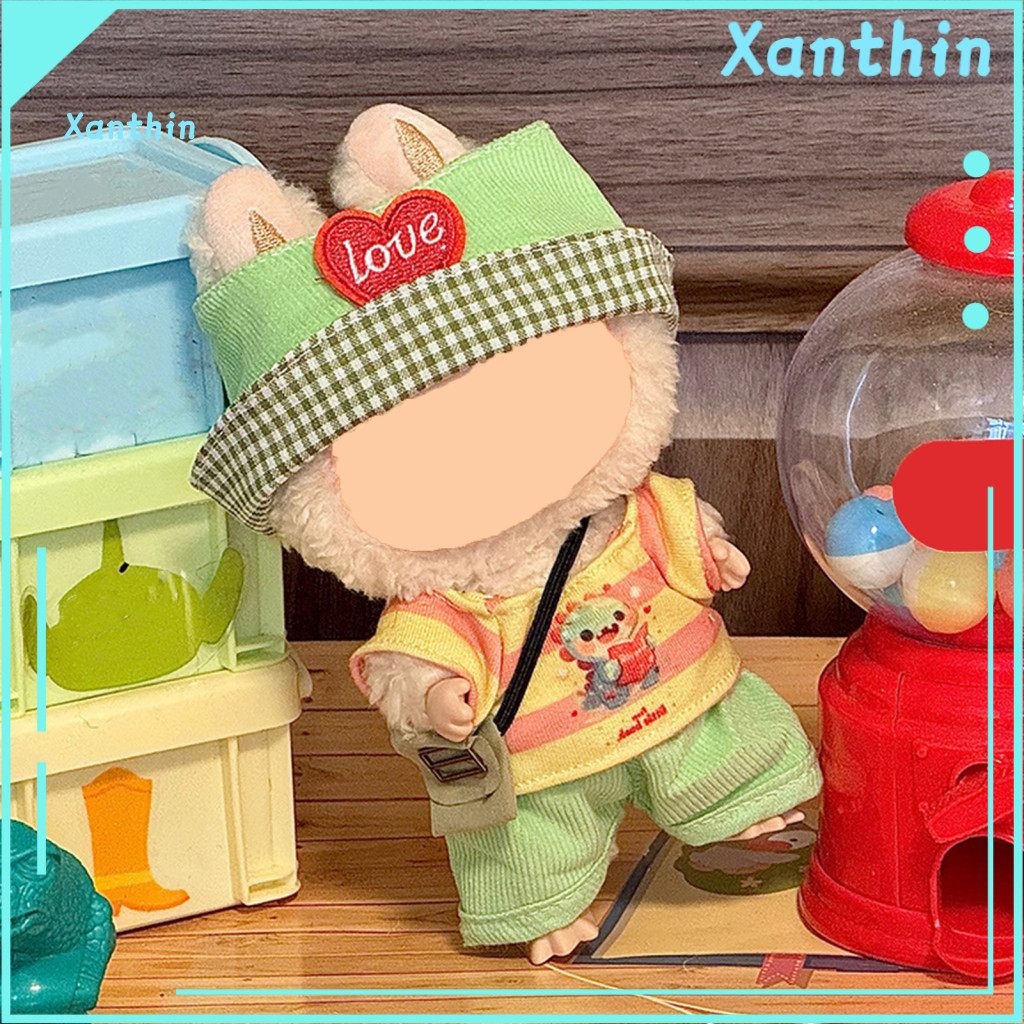 Exquisite Doll Outfits 17cm Clothes Set Top Pants with Costume Accessories for Imaginative Play Display and Outfit Colle