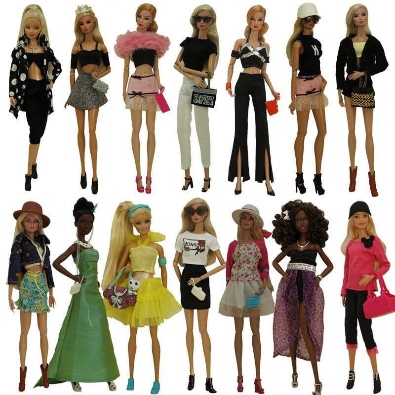 Kids Pretend Play Gift Doll Clothes Set, Complete Outfit with Shoes Bags Jewelry, 39 Styles for 30cm Girl Fashion Doll