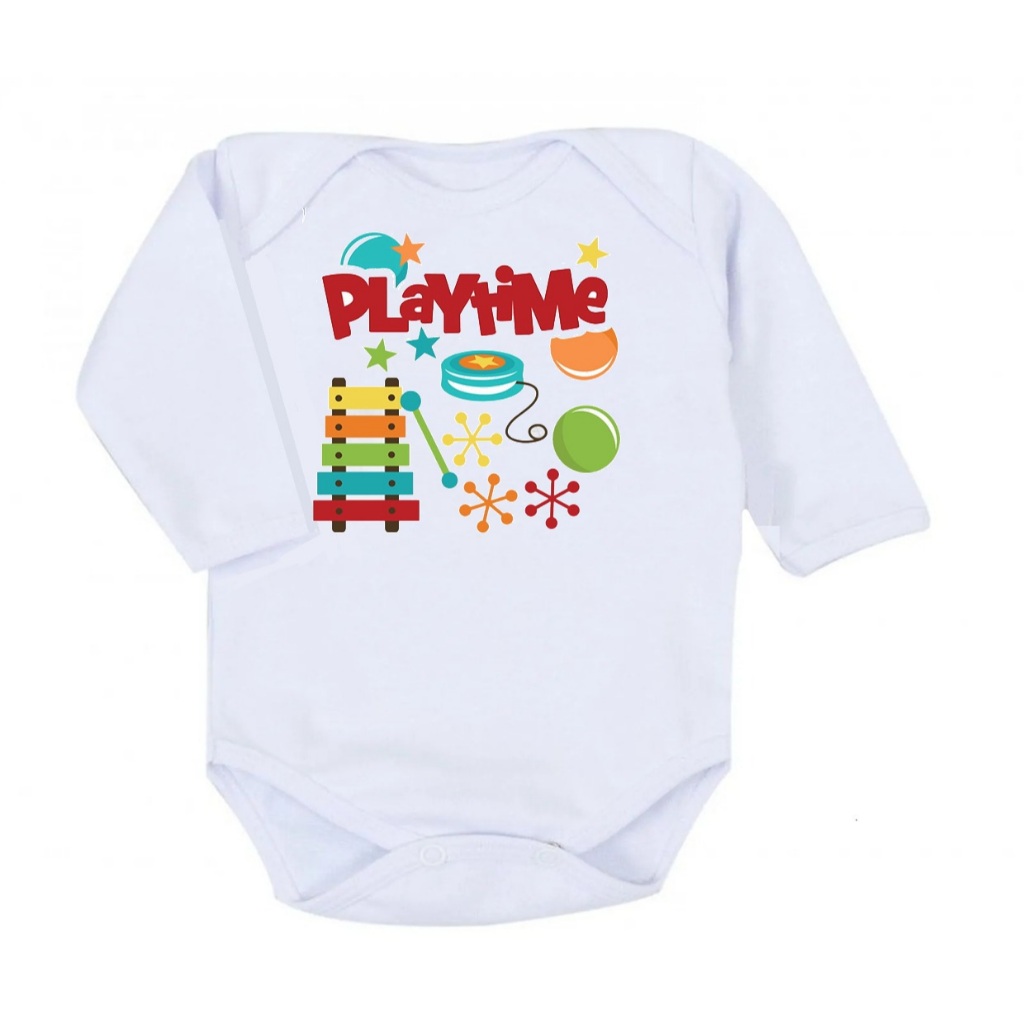 Body Bebê Manga Longa Brinquedos Play Time