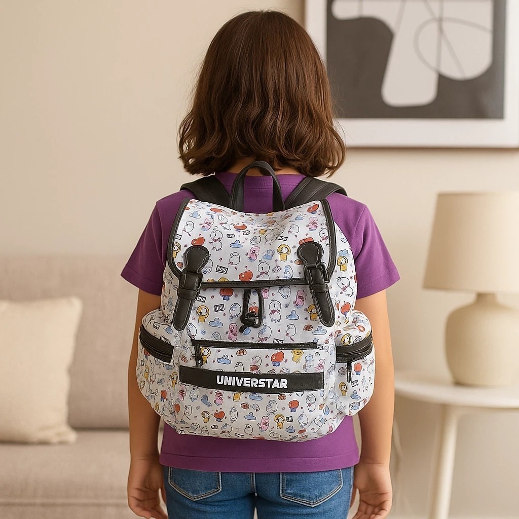 Mochila Costas Trabalho Bolsa Levar Roupa Maquiagem Escola Faculdade Viagem Ursinho Decorativo