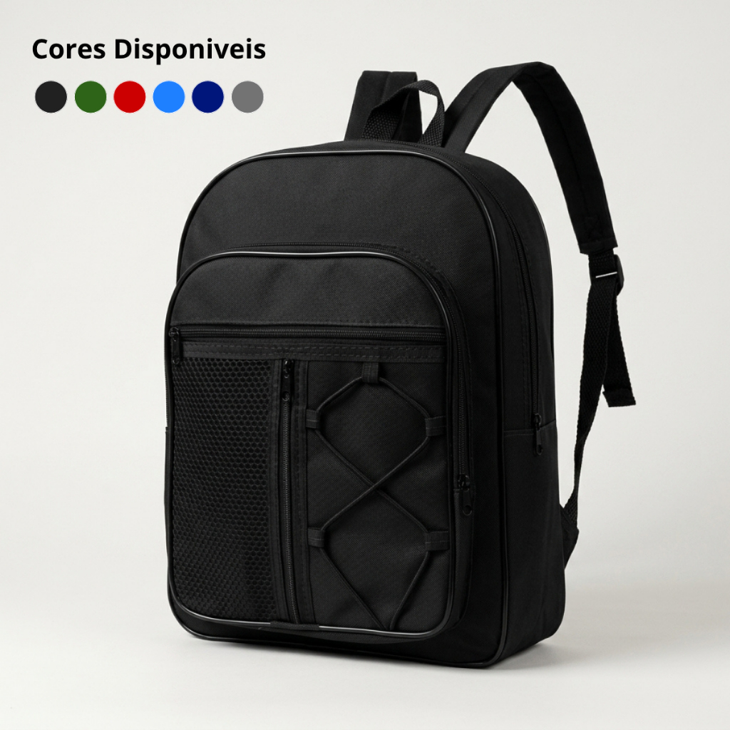 Mochila Escolar Juvenil Masculina Feminina Atacado Fabrica Barato Entrega Rápida Unissex Preto Colorida