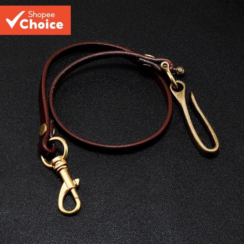 Chaveiro De Couro Jean Wallet Chain Com Fecho De Gancho Porta-Chaves