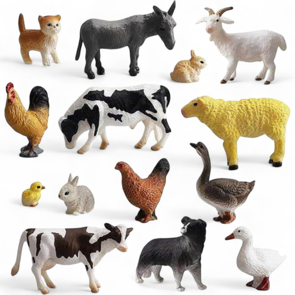 Kit 10 Animais Da Fazenda Safari Zoológico Pequenos De Borracha ou animais Dinossauros Envio Rápido