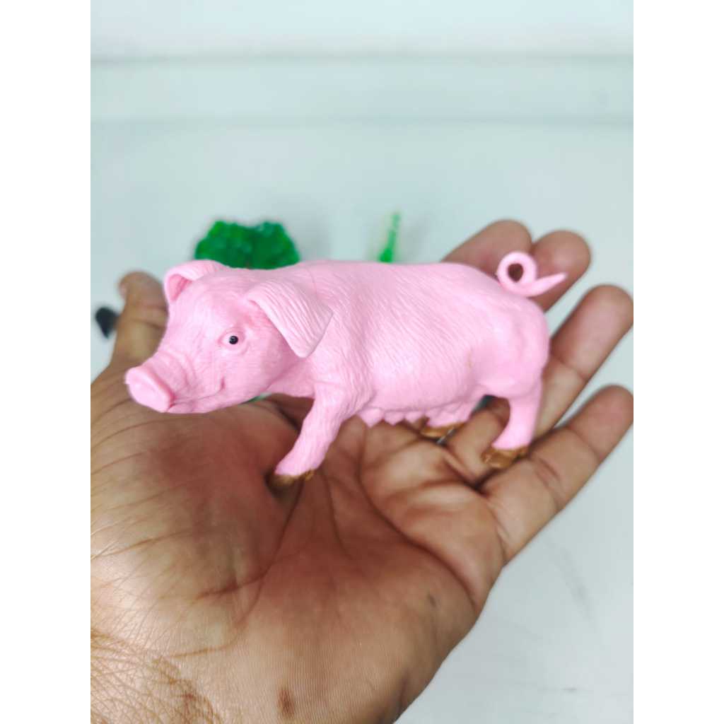 Kit 6 Animais Grande Fazenda Brinquedo Borracha Fazendinha