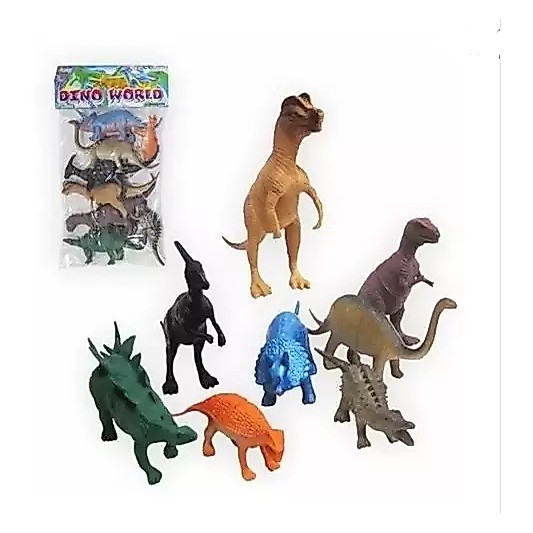 Kit animais de borracha Dinossauro, selvagem, fazenda e Cavalo
