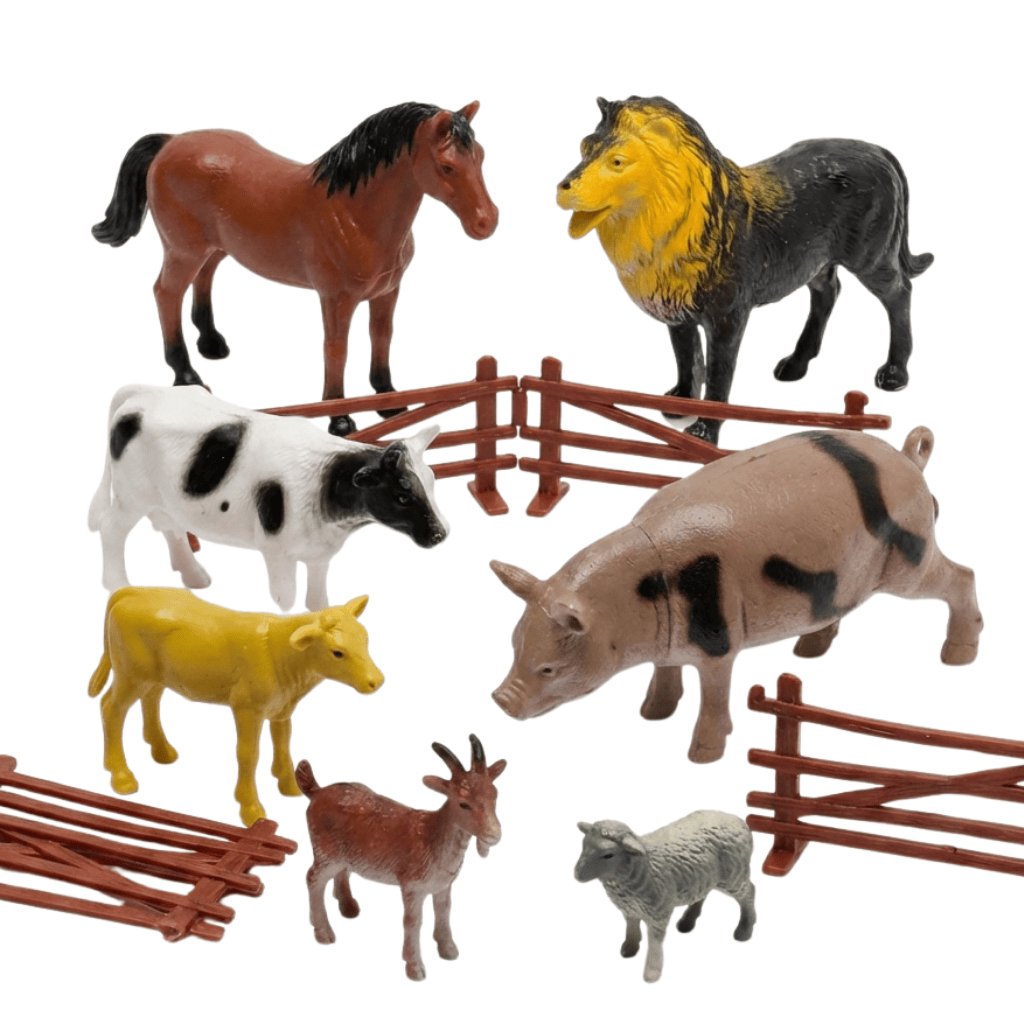 Kit Animais Fazenda Grande Fazendinha Brinquedo Borracha de 5 a 14 unidades a escolha Educativo